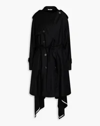 Peter Do Asymmetric wool-twill trench coat - Black Black