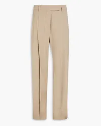 Brunello Cucinelli Pleated crepe straight-leg pants - Neutral Neutral