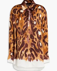 Marni Printed satin shirt - Brown Brown