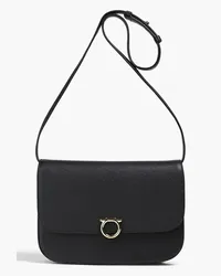 Ferragamo Gemini pebbled-leather shoulder bag - Black Black