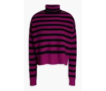 Striped cashmere turtleneck sweater - Purple