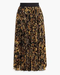 Alice + Olivia Alice Olivia - Katz pleated printed chiffon midi skirt - Black Black