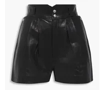 Lydma pleated leather shorts - Black