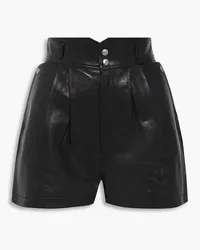 IRO Lydma pleated leather shorts - Black Black