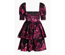 Alice Olivia - Emmalou floral-print cotton-blend faille mini dress - Pink