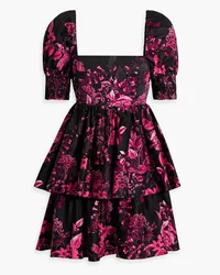 Alice + Olivia Alice Olivia - Emmalou floral-print cotton-blend faille mini dress - Pink Pink