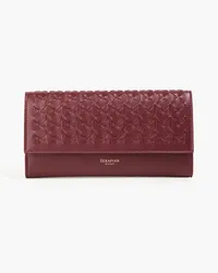 Serapian Mosaico woven leather wallet - Burgundy Burgundy