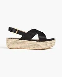 Sergio Rossi Textured-leather platform slingback sandals - Black Black