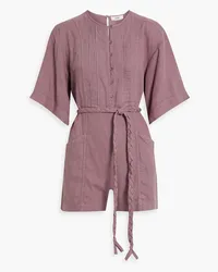 Joie Colin pintucked linen playsuit - Purple Purple