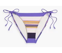Separates Sculpt striped low-rise bikini briefs - Purple