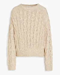 Brunello Cucinelli Sequined cable-knit sweater - Neutral Neutral