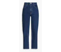 London cropped high-rise straight-leg jeans - Blue