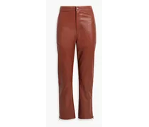 Leather straight-leg pants - Red