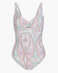 Melissa Odabash Tuscany paisley-print swimsuit - Blue Blue