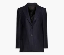 Maje Pinstriped wool and cashmere-blend blazer - Blue Blue