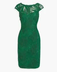 Marchesa Embroidered tulle mini dress - Green Green