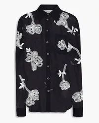 3.1 phillip lim Embellished silk-chiffon shirt - Blue Blue