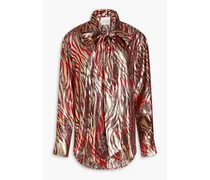 Dalton pussy-bow metallic silk and Lurex®-blend blouse - Metallic
