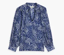 Stow printed cotton-voile blouse - Blue