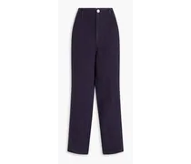 Linen straight-leg pants - Blue