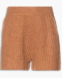 Rag & Bone Maxine ribbed merino wool-blend shorts - Brown Brown