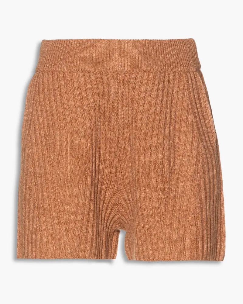 Rag & Bone Maxine ribbed merino wool-blend shorts - Brown Brown