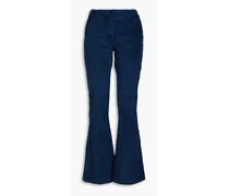 Cotton-blend corduroy flared pants - Blue