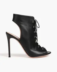 Gianvito Rossi Cutout leather ankle boots - Black Black