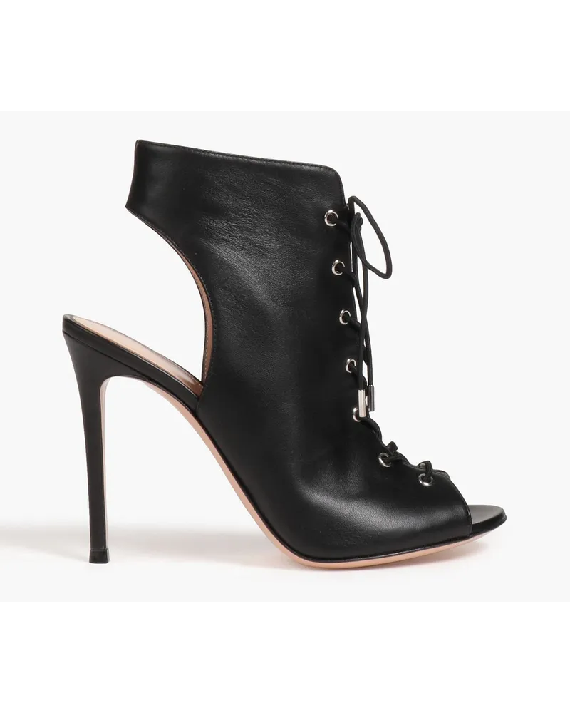 Gianvito Rossi Cutout leather ankle boots - Black Black