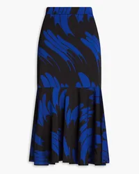 Stella McCartney Haya fluted printed cady midi skirt - Black Black