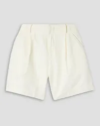 APIECE APART Francoise pleated linen and cotton-blend twill shorts - White White