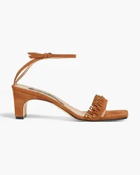 Sergio Rossi Eyelet-embellished suede sandals - Brown Brown