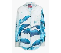 Salmace floral-print cotton shirt - Blue