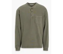 Allan cotton-jersey Henley T-shirt - Green