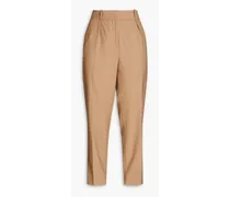 Twill tapered pants - Brown