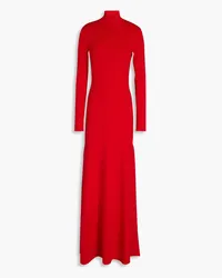 Victoria Beckham Cutout stretch-knit turtleneck maxi dress - Red Red