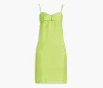 Silk-satin mini slip dress - Green
