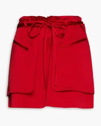 Valentino Garavani Gathered satin-crepe mini skirt - Red Red