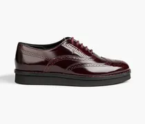Gomma XL perforated glossed-leather brogues - Burgundy