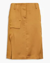 Victoria Beckham Crinkled crepe-satin skirt - Brown Brown