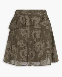 IRO Ruffled fil coupé mini skirt - Green Green