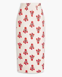 EMILIA WICKSTEAD Lorinda printed faille midi skirt - Red Red