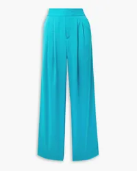 Alice + Olivia Alice Olivia - Atia pleated wide-leg crepe pants - Blue Blue