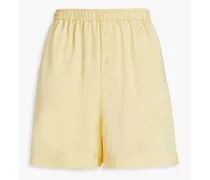 Washed silk-satin shorts - Yellow