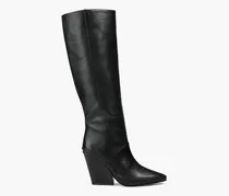 Lila leather knee boots - Black