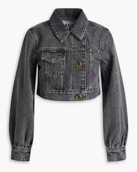 Ganni Cropped denim jacket - Gray Gray