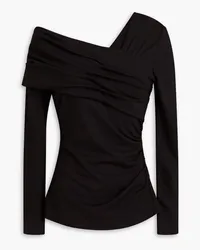 Diane von Furstenberg Dolores one-shoulder ruched jersey top - Black Black