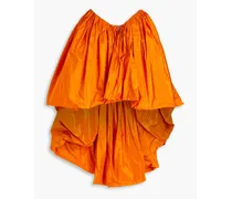Gathered silk-taffeta blouse - Orange