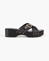 Ancient Greek Sandals Marilisa raffia sandals - Black Black