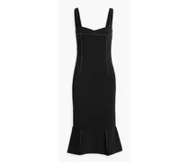Fluted cady midi dress - Black